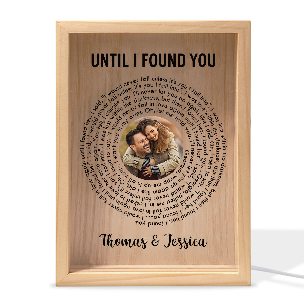 Custom Couple Photo And Favorite Spiral Song Lyrics - Personalized Frame Light Box