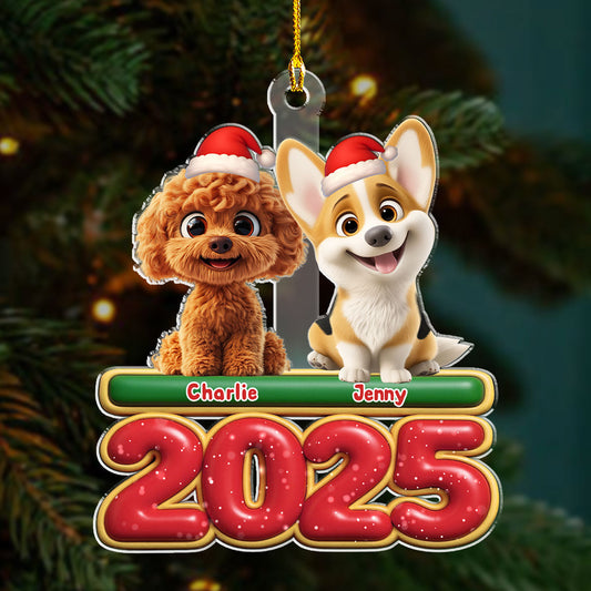 My Dog Is Here - Personalized Custom Acrylic Ornament