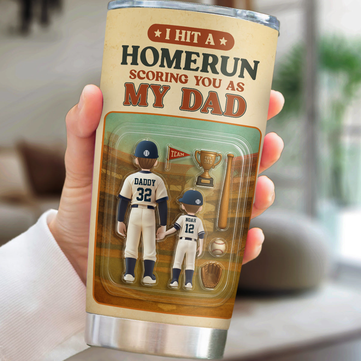 Baseball Dad - Personalized Custom Tumbler
