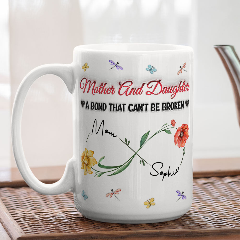 The Love Between Mother And Daughter - Personalized Custom 3D Inflated Effect Mug