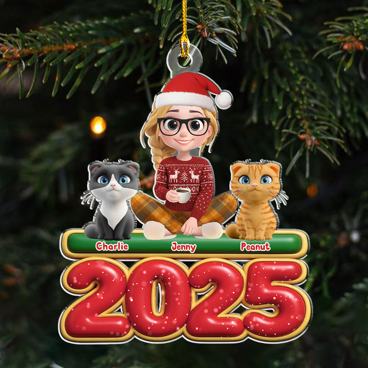Me And My Cats - Personalized Custom Acrylic Ornament