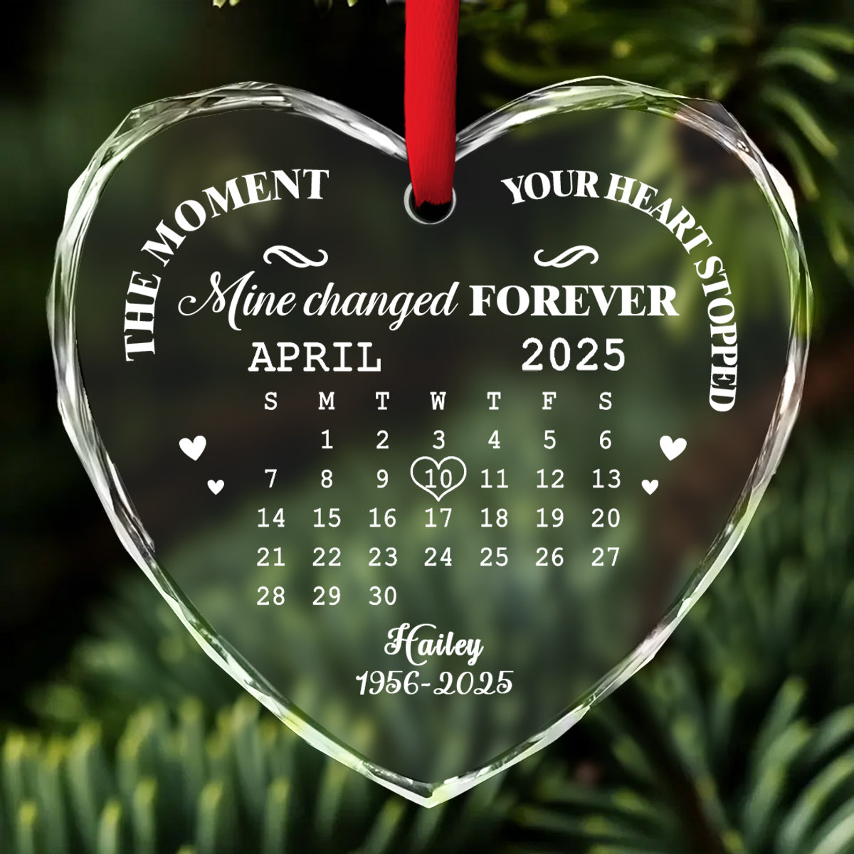 The Moment Heart Stopped - Personalized Custom Glass Ornament