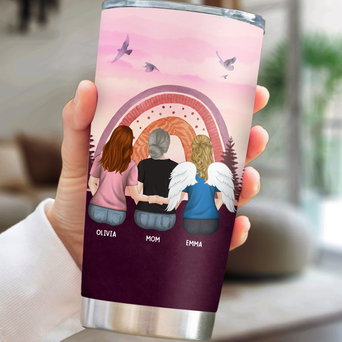 Mother And Daughter Linked For Life - Personalized Custom Tumbler