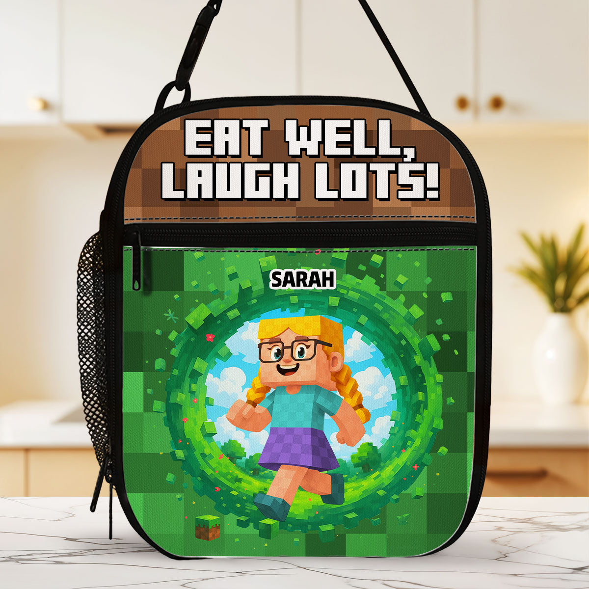 Eat Well Laugh Lots - Personalized Custom Insulated Lunch Bag