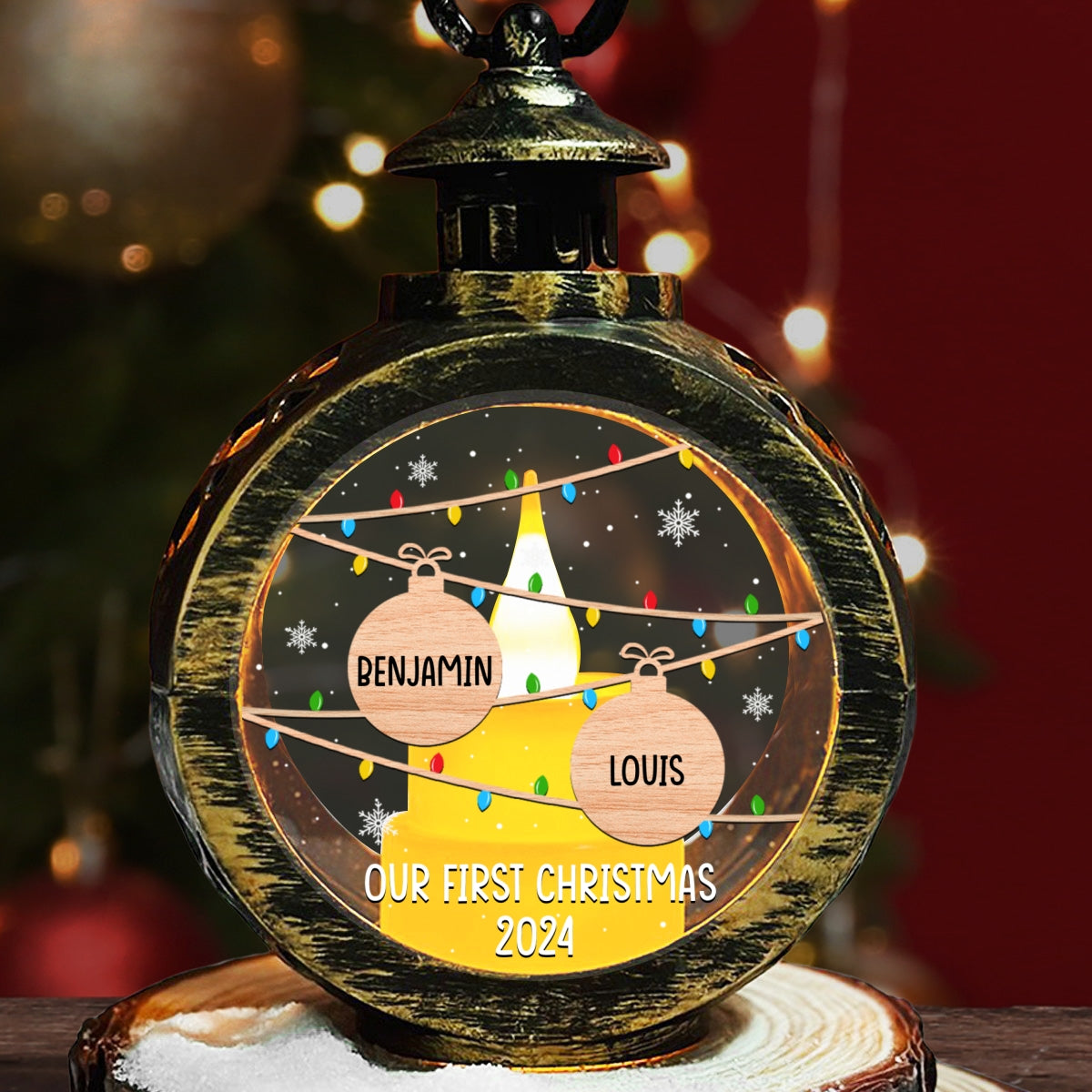 Merry Christmas Family - Personalized Custom Christmas Lantern