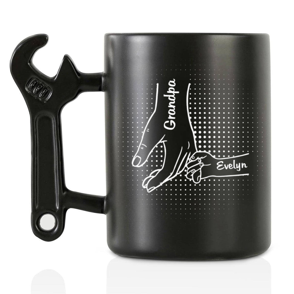 Hand In Hand With Daddy â€?Personalized Custom Wrench Handle Mug