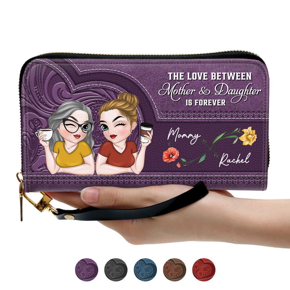 Forever Love You Mom - Personalized Custom Leather Wallet