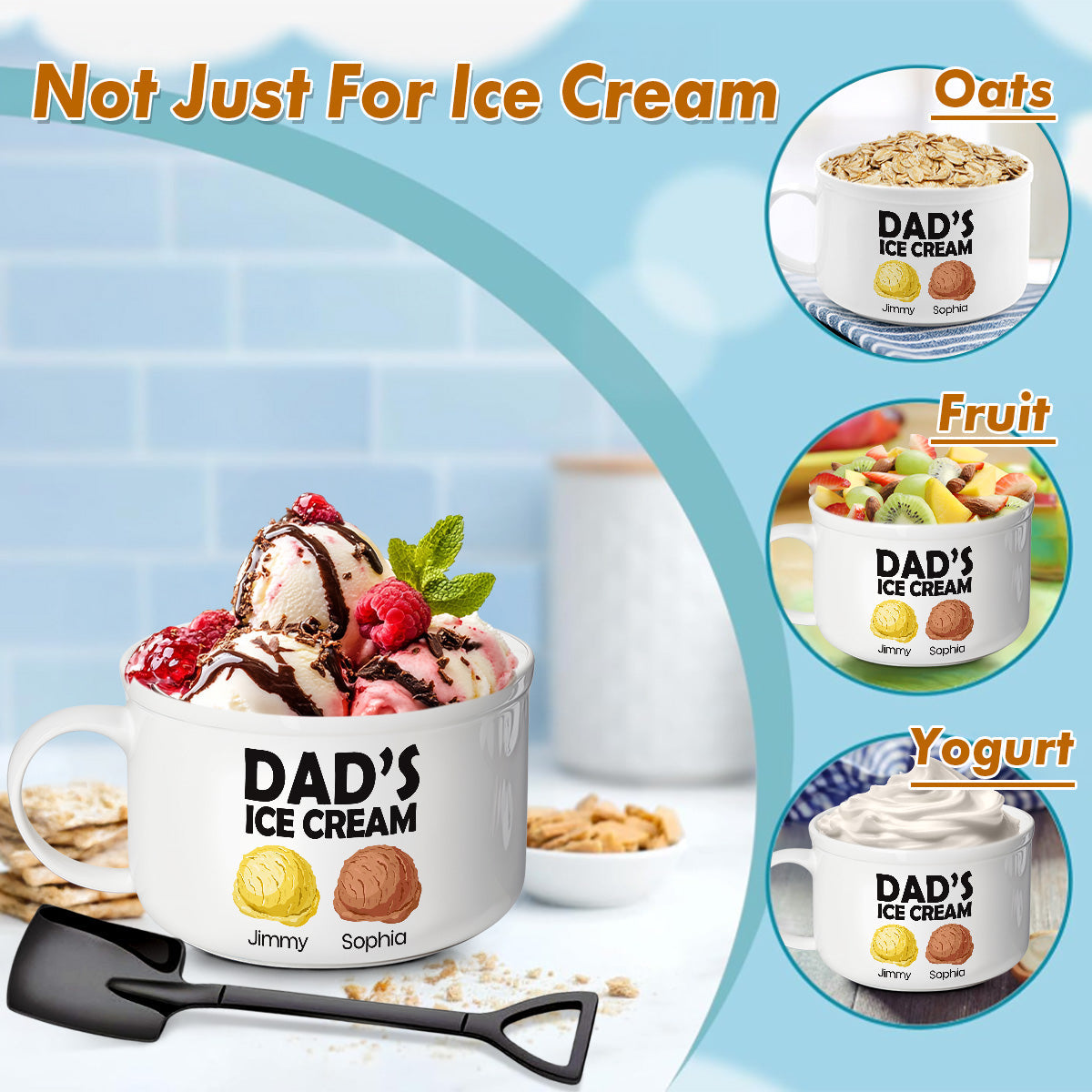 Ice Cream - Personalized Custom Ceramic Bowl