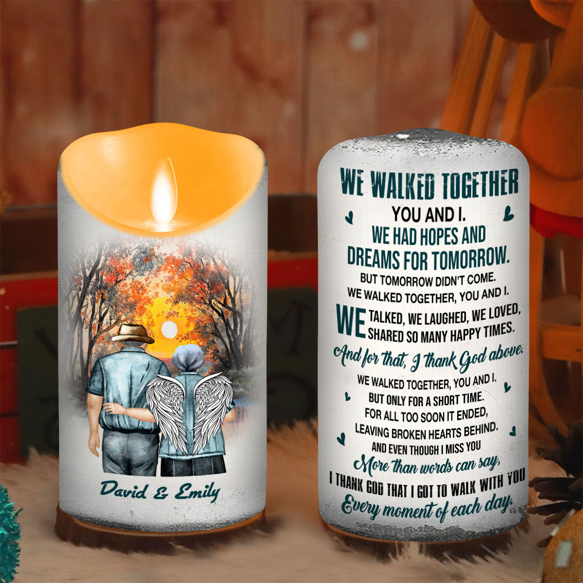 We Walked Together You And I - Personalized Custom LED Candle