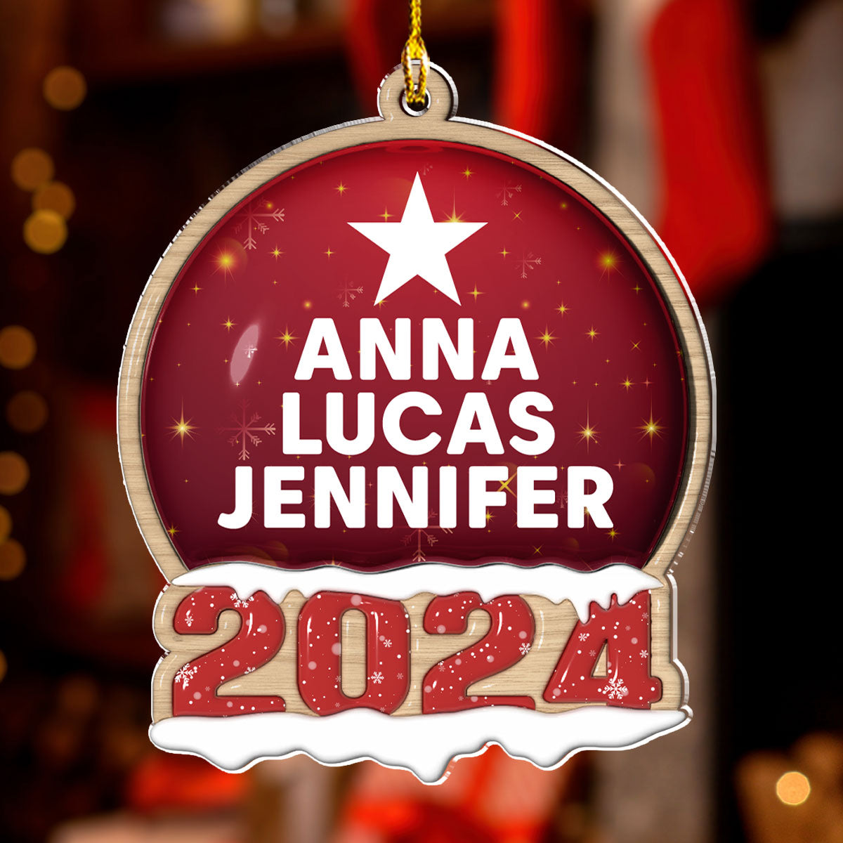 Custom Name Family - Personalized Custom 3D Inflated Effect Acrylic Ornament