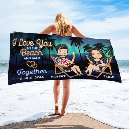 Love And Beach - Personalized Custom Beach Towel