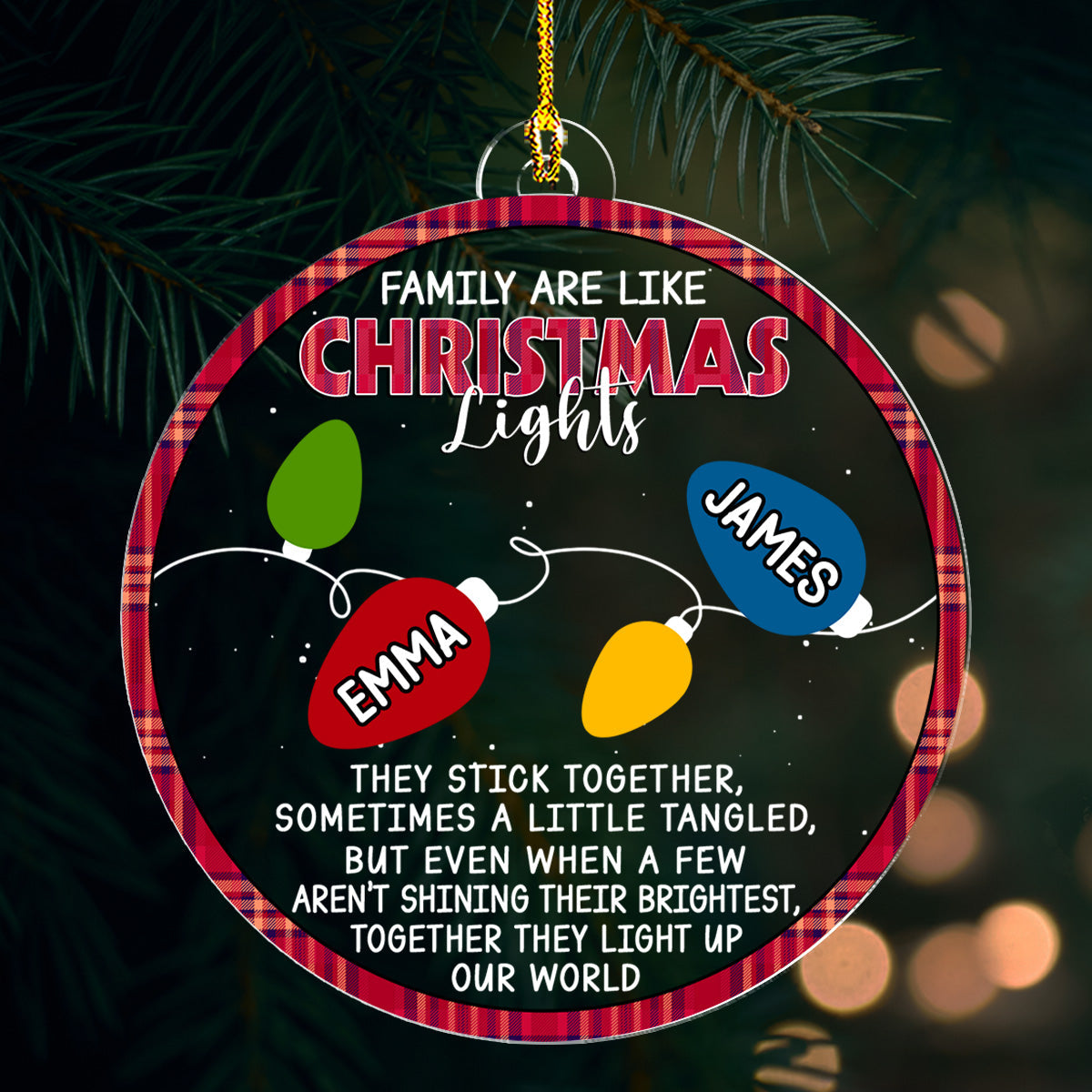 Family Lights - Personalized Custom Acrylic Ornament