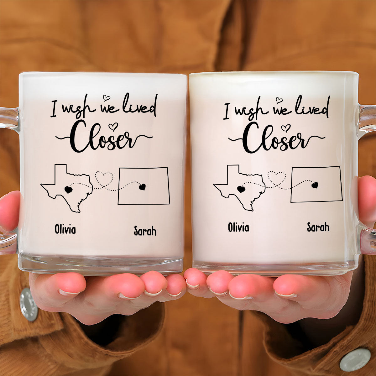 I Wish We Lived Closer - Personalized Custom Glass Mug