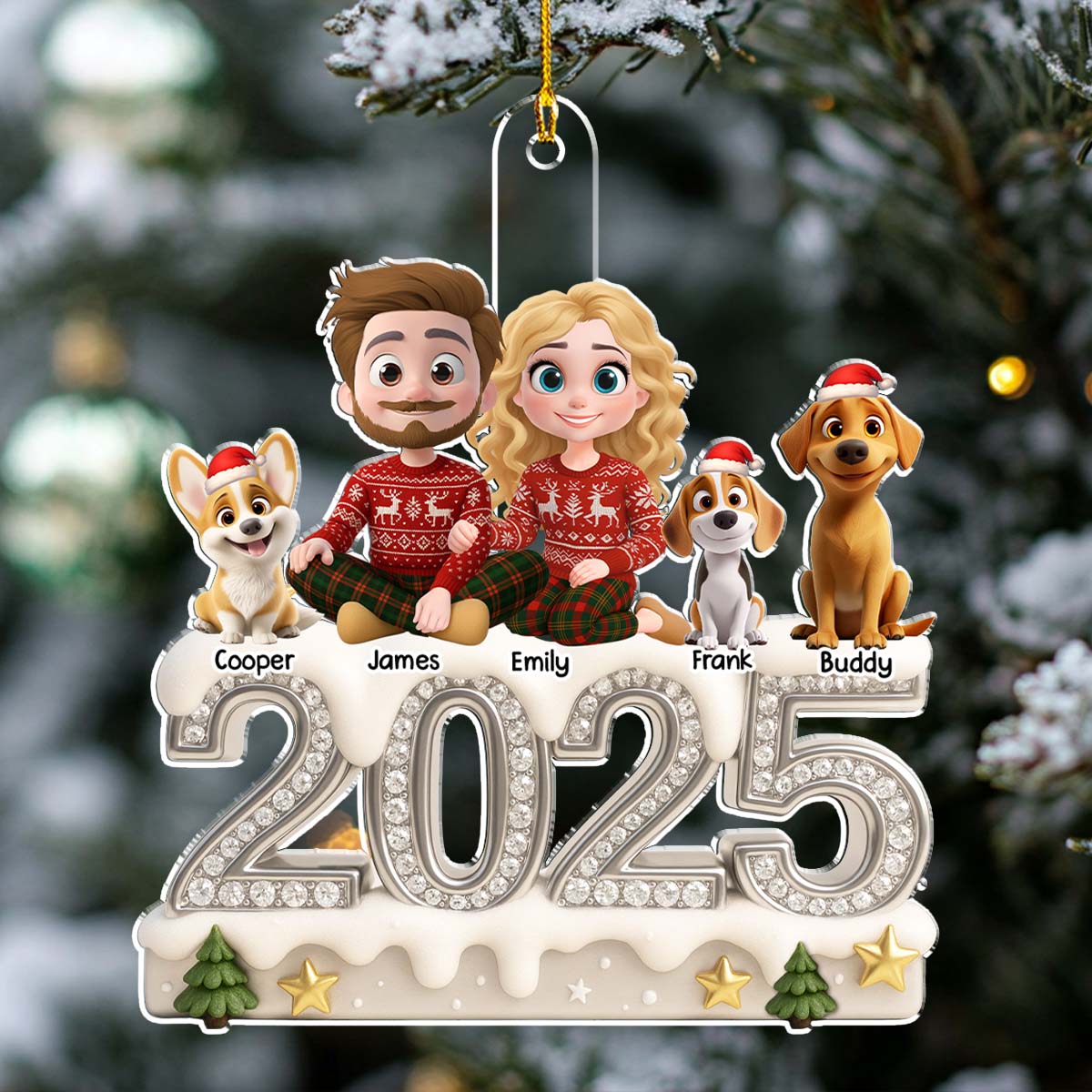 Family Love Never Fades Away - Personalized Custom 3D Effect Acrylic Ornament