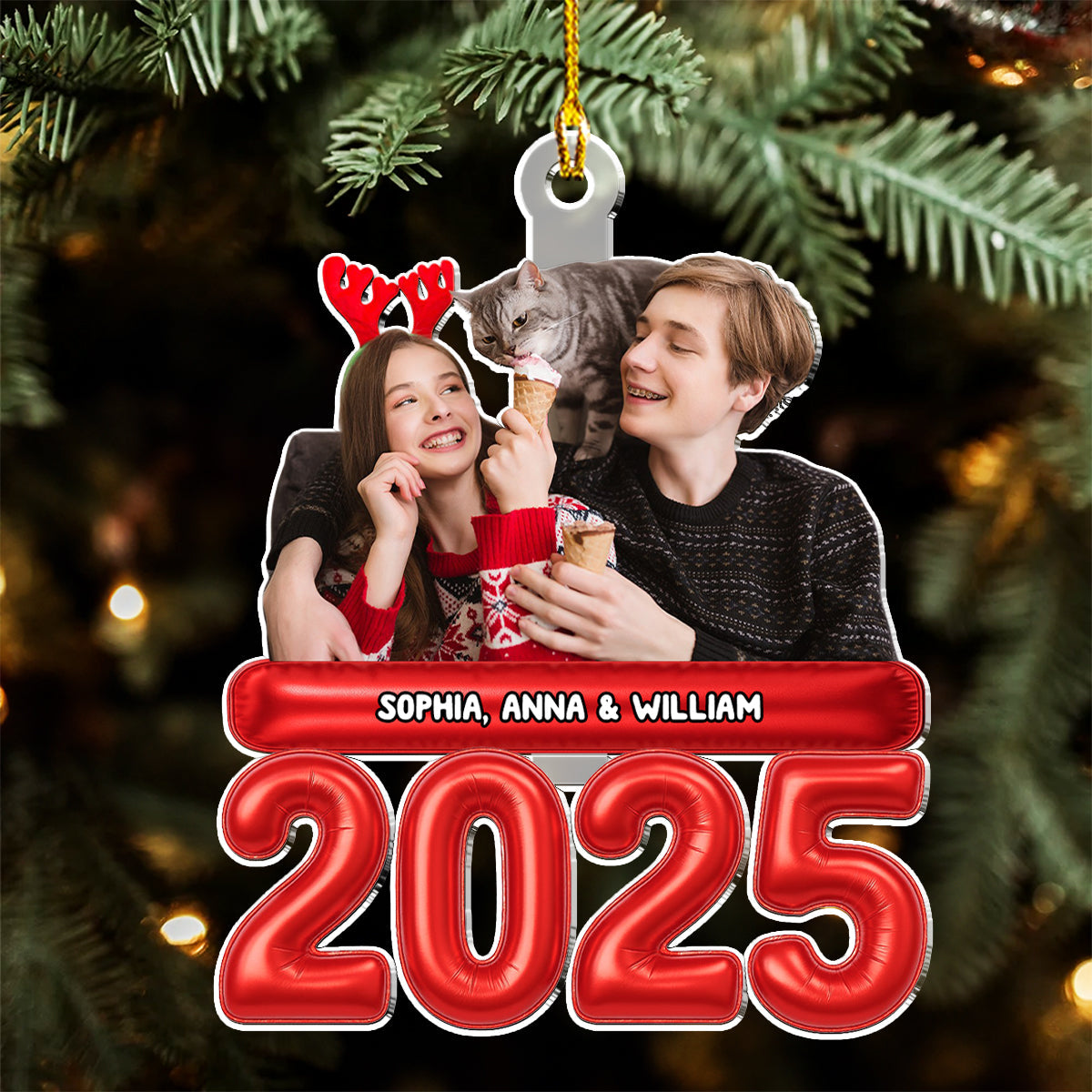 Us And Our Lovely Children Photo - Personalized Custom Acrylic Ornament