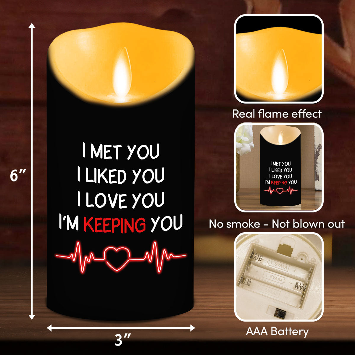 Keeping You - Personalized Custom LED Candle