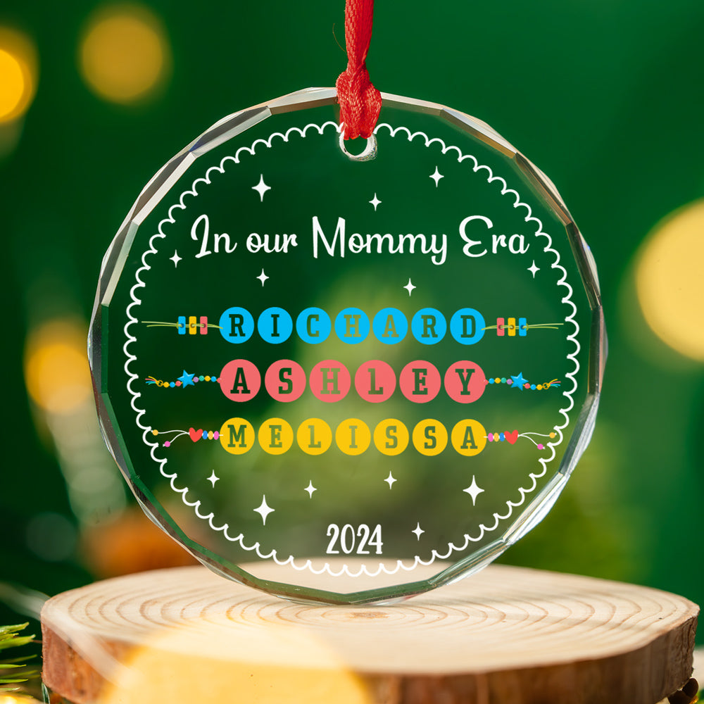 Mommy Era - Personalized Custom Glass Ornament