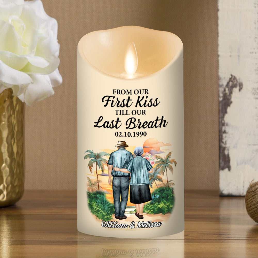From Our First Kiss - Personalized Custom LED Candle