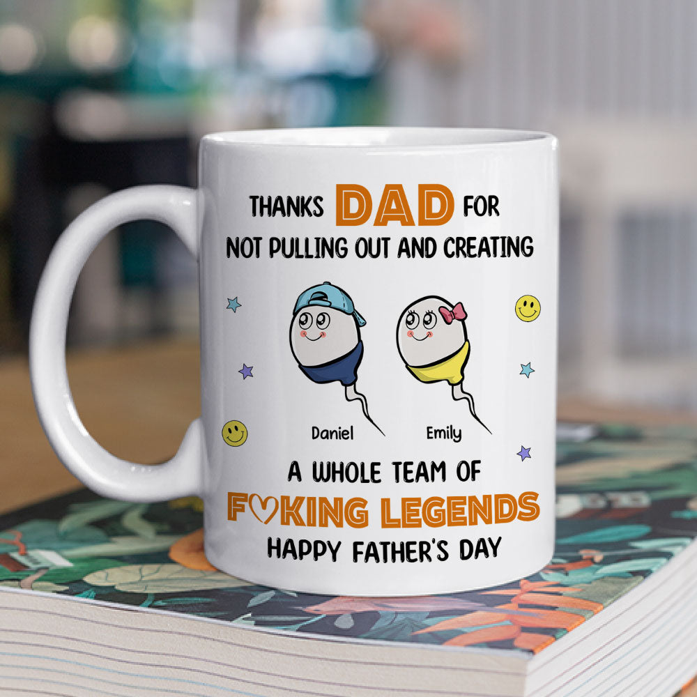 Thanks Dad For Creating A Legend - Personalized Custom Coffee Mug