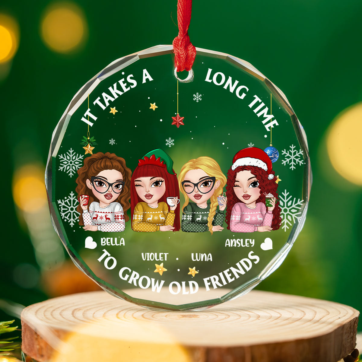 It Takes A Long Time To Grow An Old Friend Christmas - Personalized Custom Glass Ornament