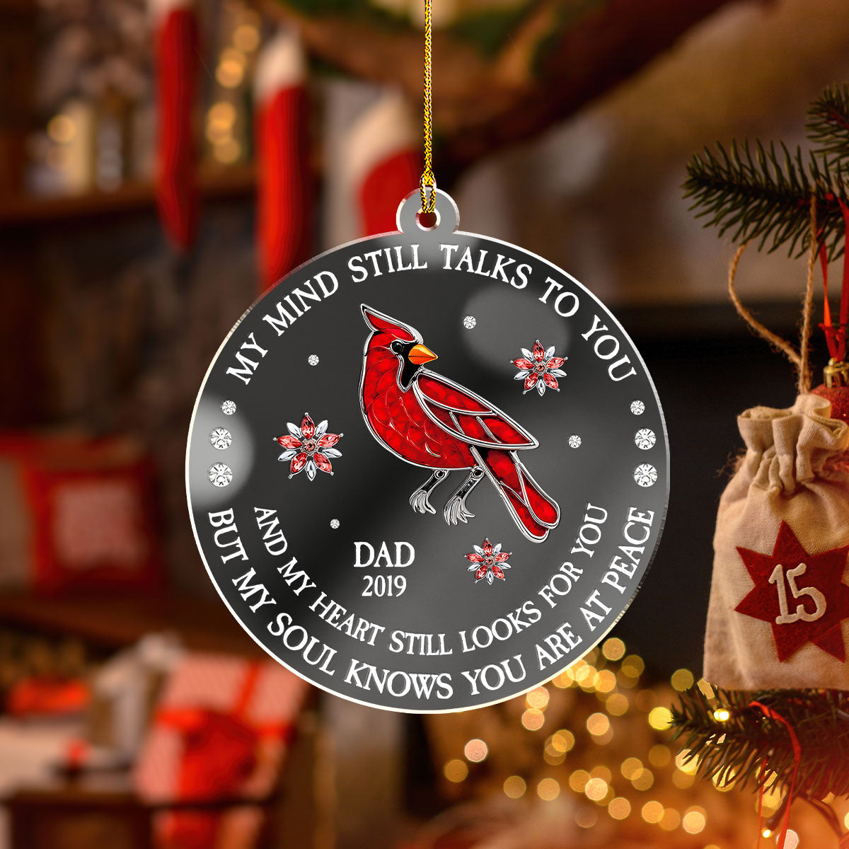 My Soul Knows You Are At Peace - Personalized Custom Mirrored Acrylic Ornament