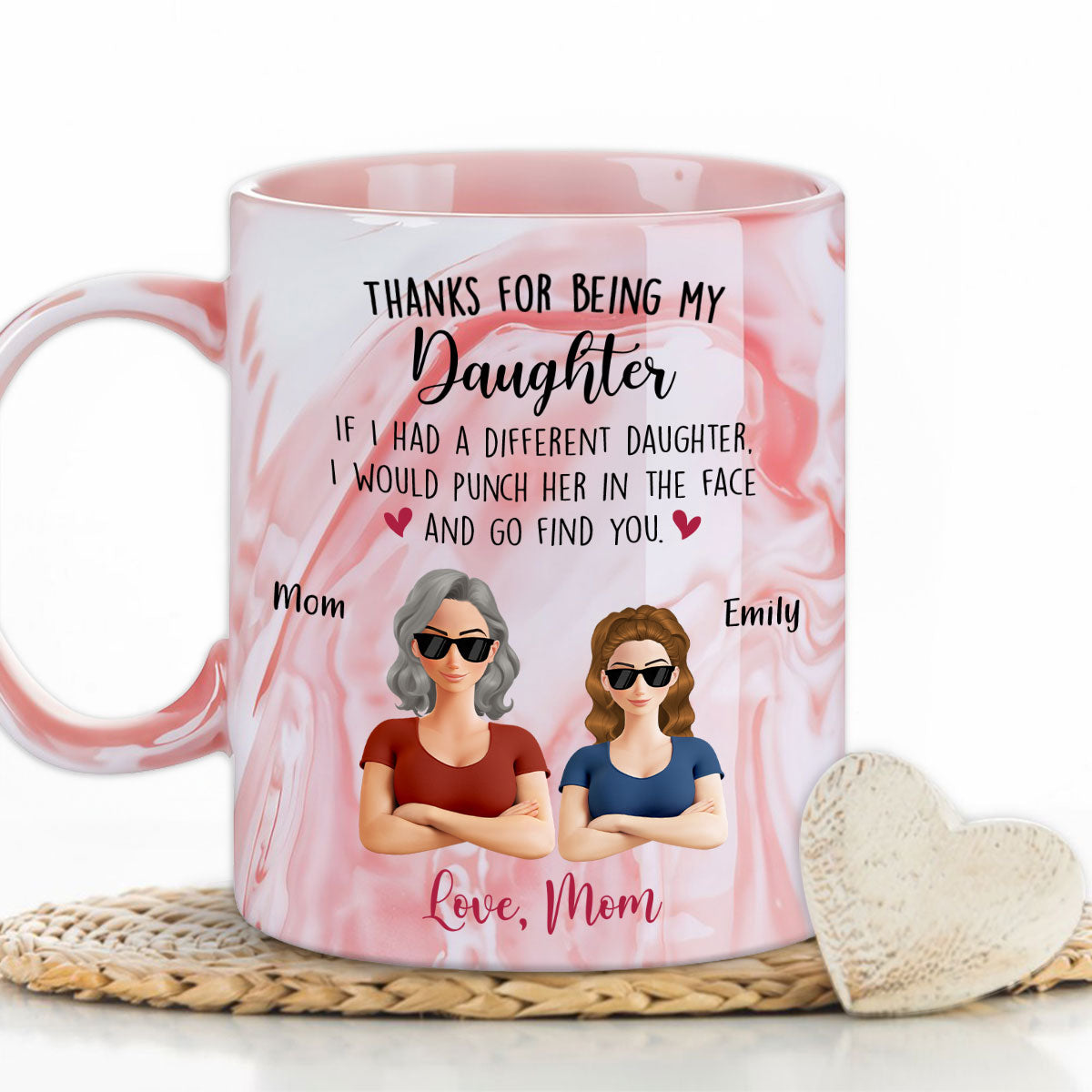 Forever My Little Sunshine - Personalized Custom Pink Marble Mug