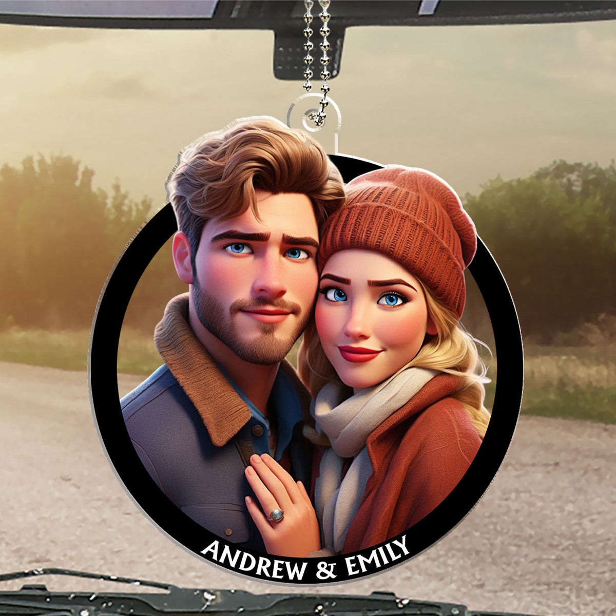 Cartoon Drive Safe My Love - Personalized Custom Car Ornament