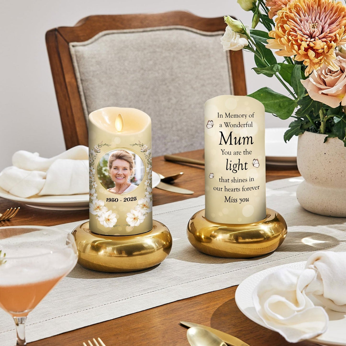 In Memory Of A Wonderful - Personalized Custom LED Candle