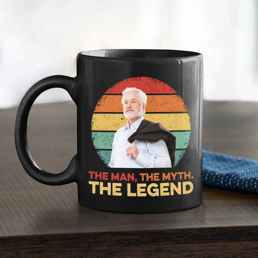 Man, Myth and Legend - Personalized Custom BLACK Coffee Mug