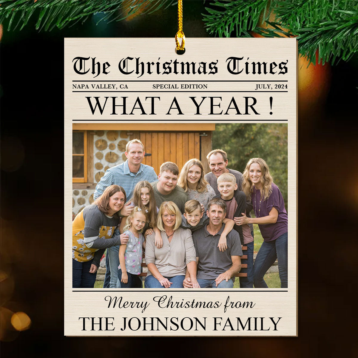 What A Year - Personalized Custom Wood Ornament