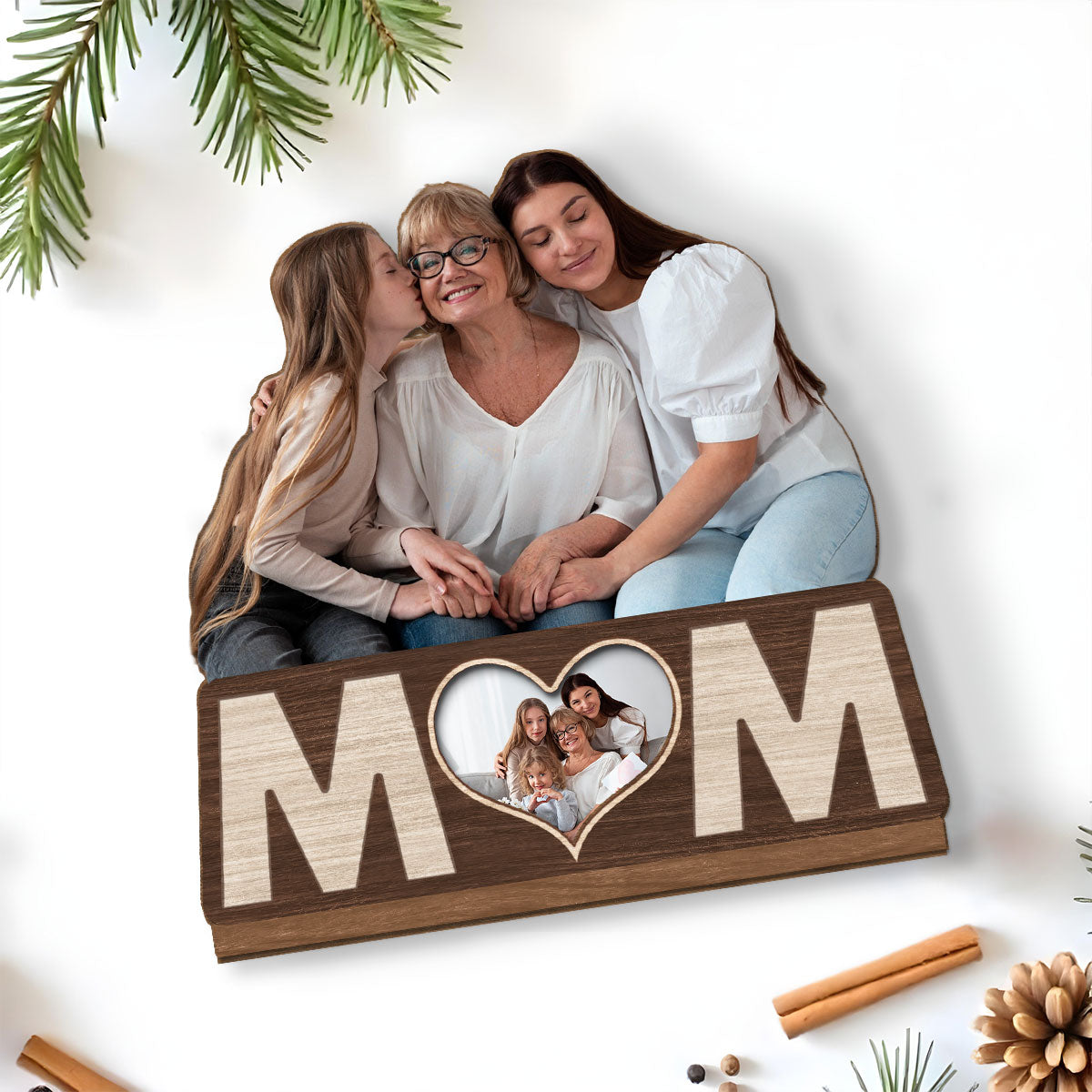 Forever My Mom - Personalized Custom 2-Layer Wood Plaque With Flat Base