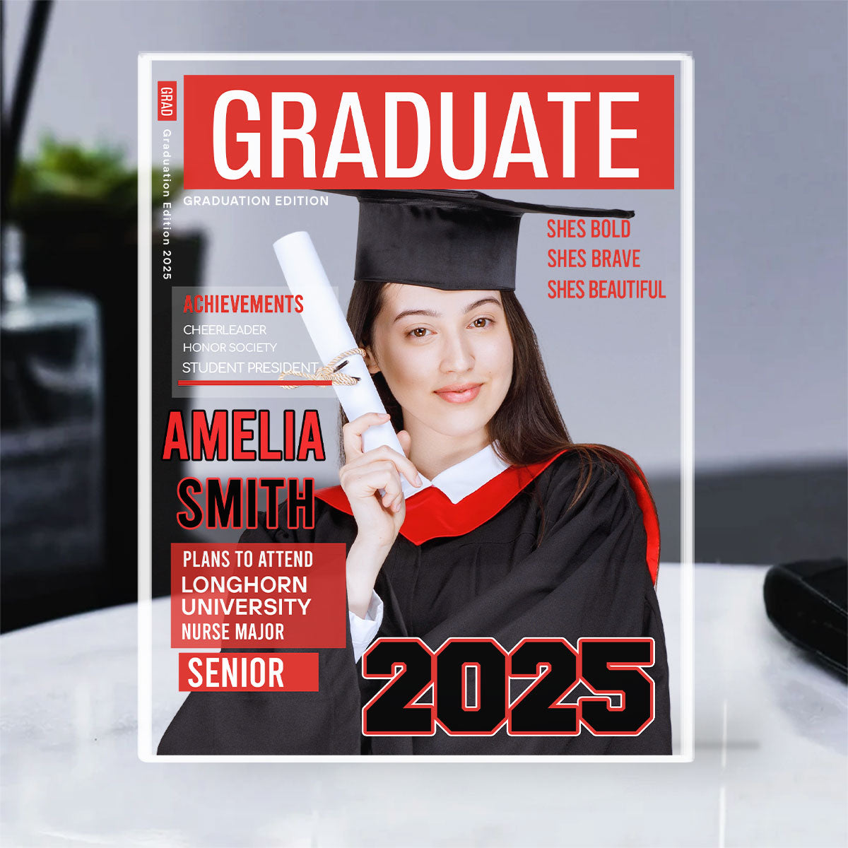 Graduate Magazine - Personalized Custom Acrylic Plaque