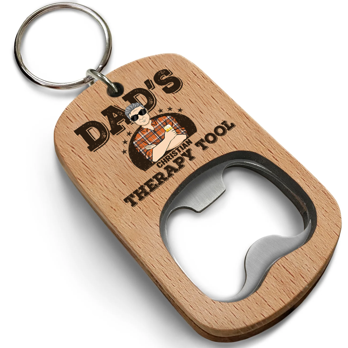 Dads Survival - Personalized Custom Bottle Opener Keychain