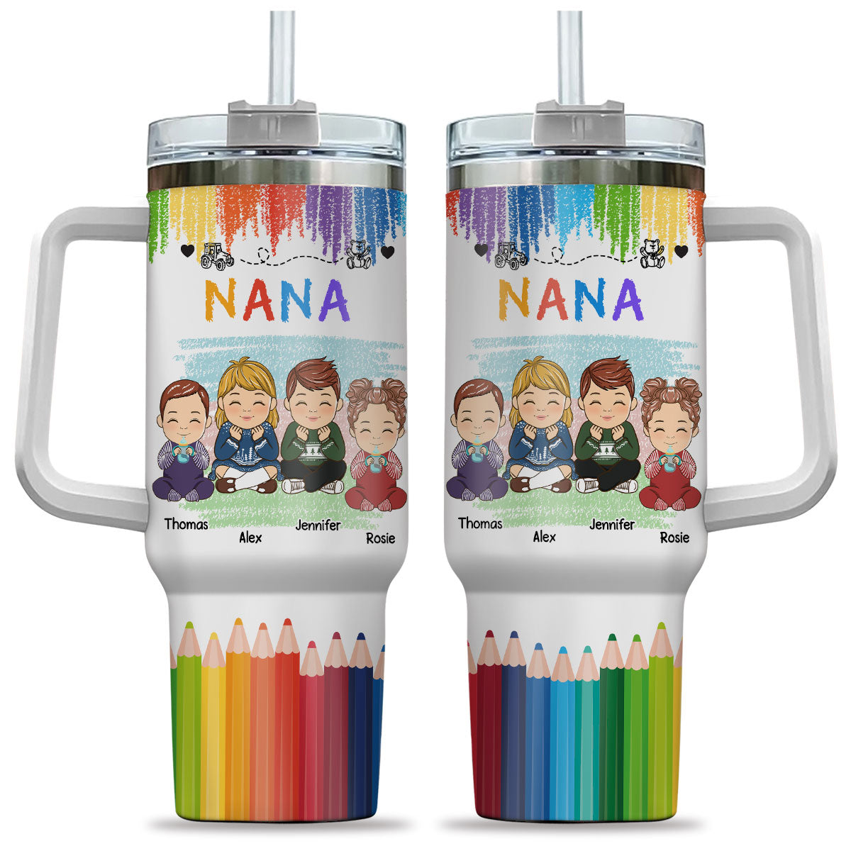 Nana Papa Mommy Daddy - Personalized Custom 40 Oz Tumbler