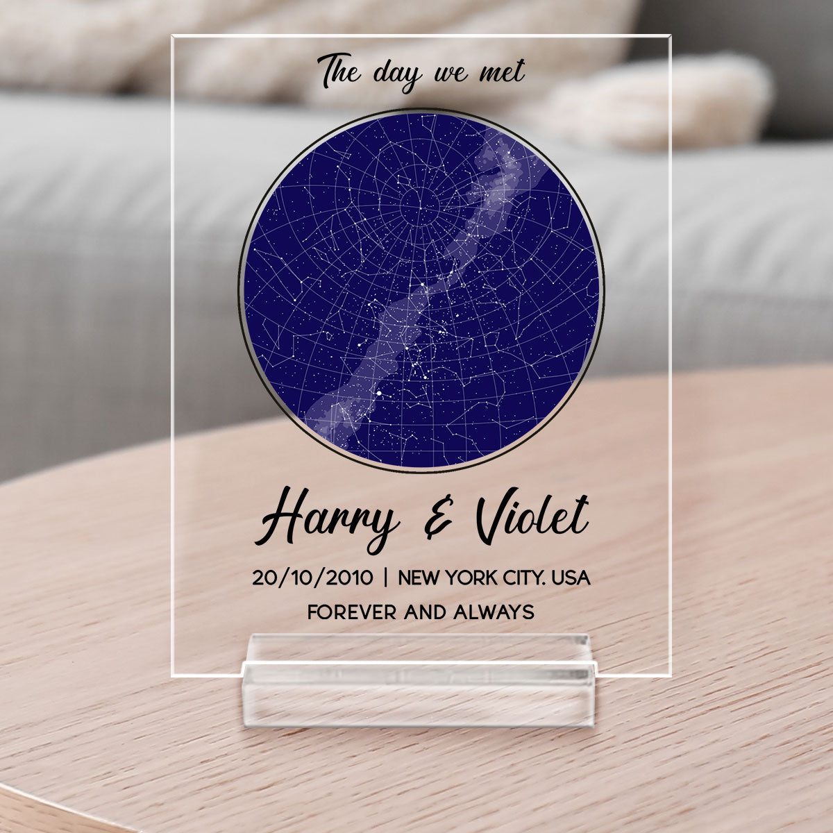 The Day I Met You -  Personalized Custom Acrylic Plaque With Base