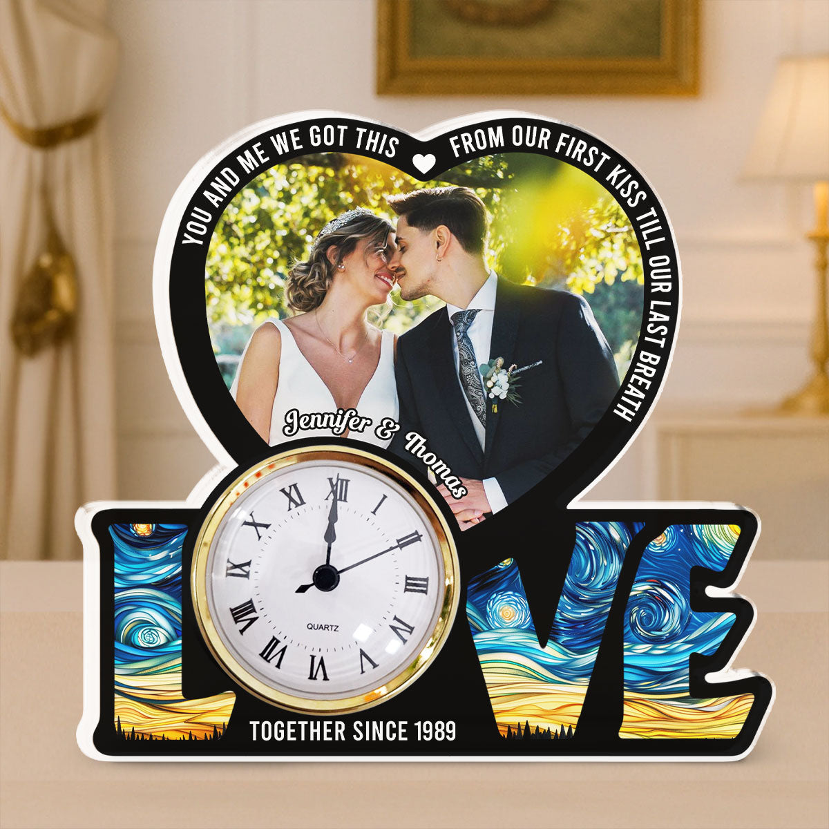 We Got This Untill Our Last Breath - Personalized Custom Acrylic Desk Clock Plaque