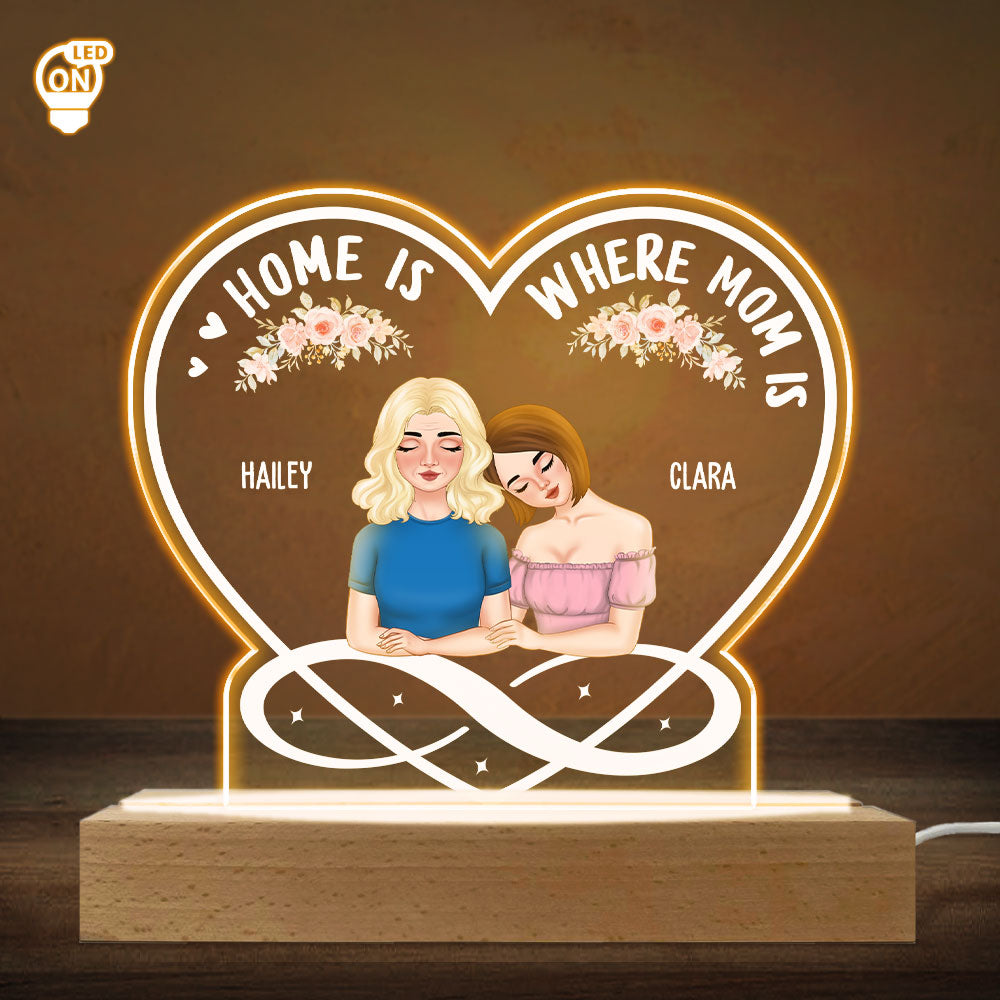 Home Is Where Mom Is - Personalized Custom LED Light