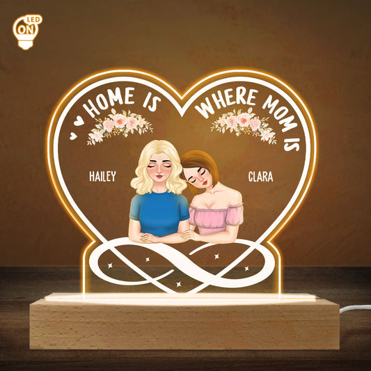 Home Is Where Mom Is - Personalized Custom LED Light