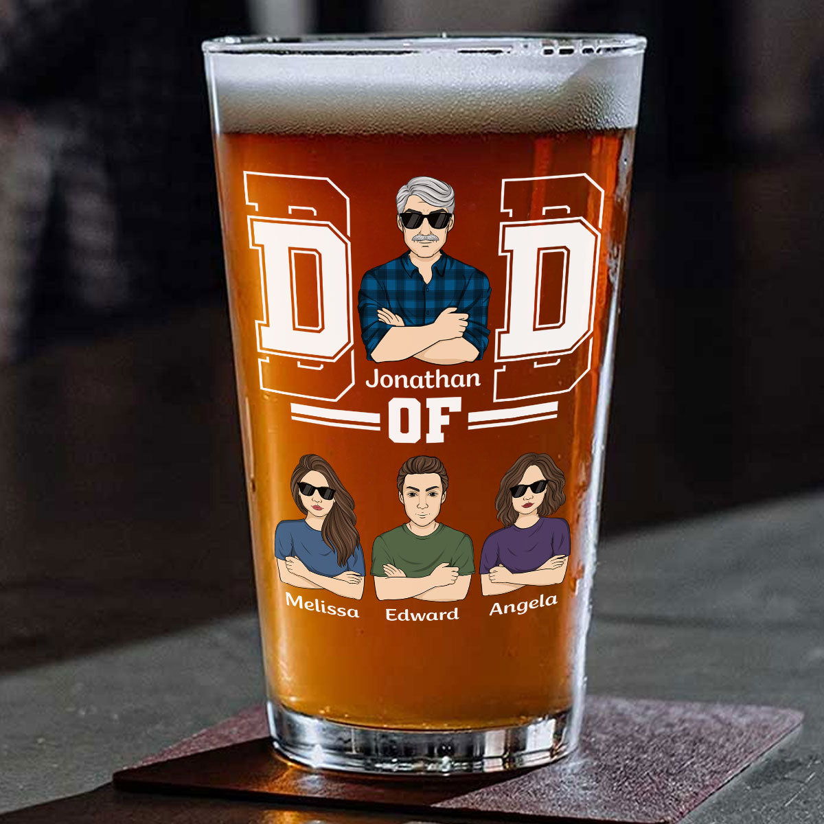 The Greatest Dad - Personalized Custom Beer Glass