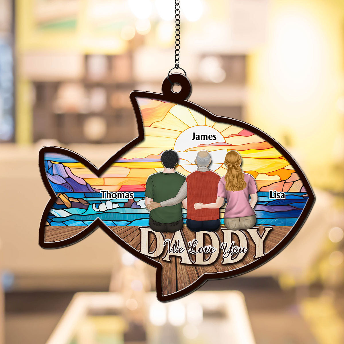 We Hooked The Best Daddy - Personalized Custom Suncatcher