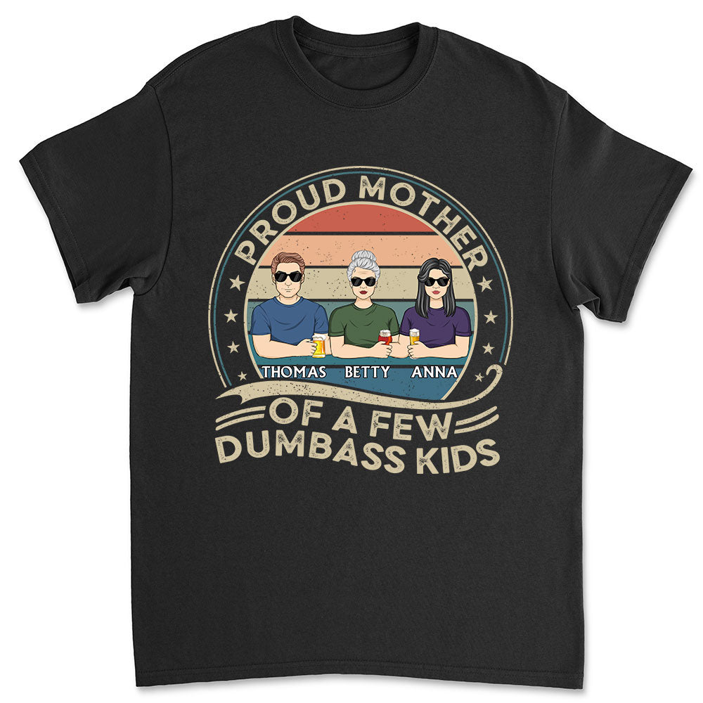 Proud Mother Of Kids Retro - Personalized Custom Shirt
