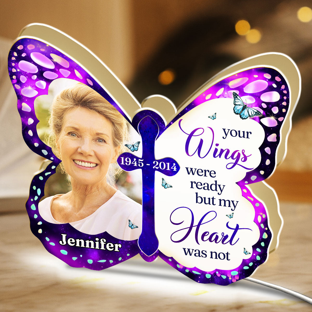 Your Wings Were Ready - Personalized Custom Light Box