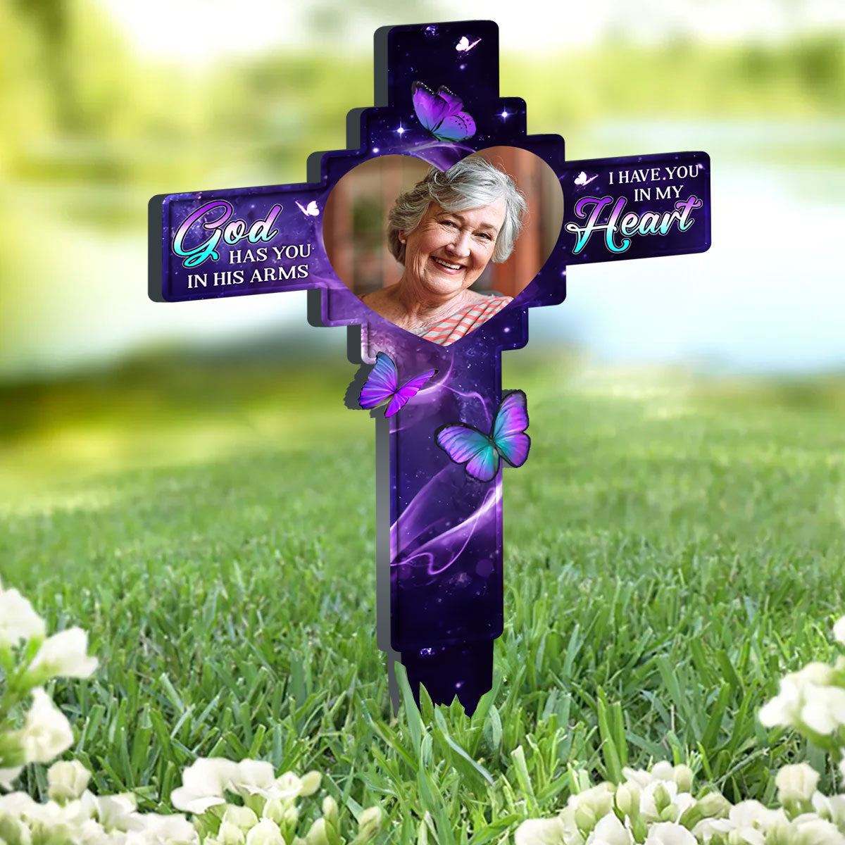 In Our Hearts Always  - Personalized Custom Acrylic Garden Stake