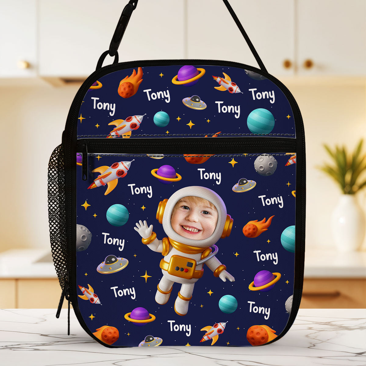 Astronaut In Space - Personalized Custom Insulated Lunch Bag