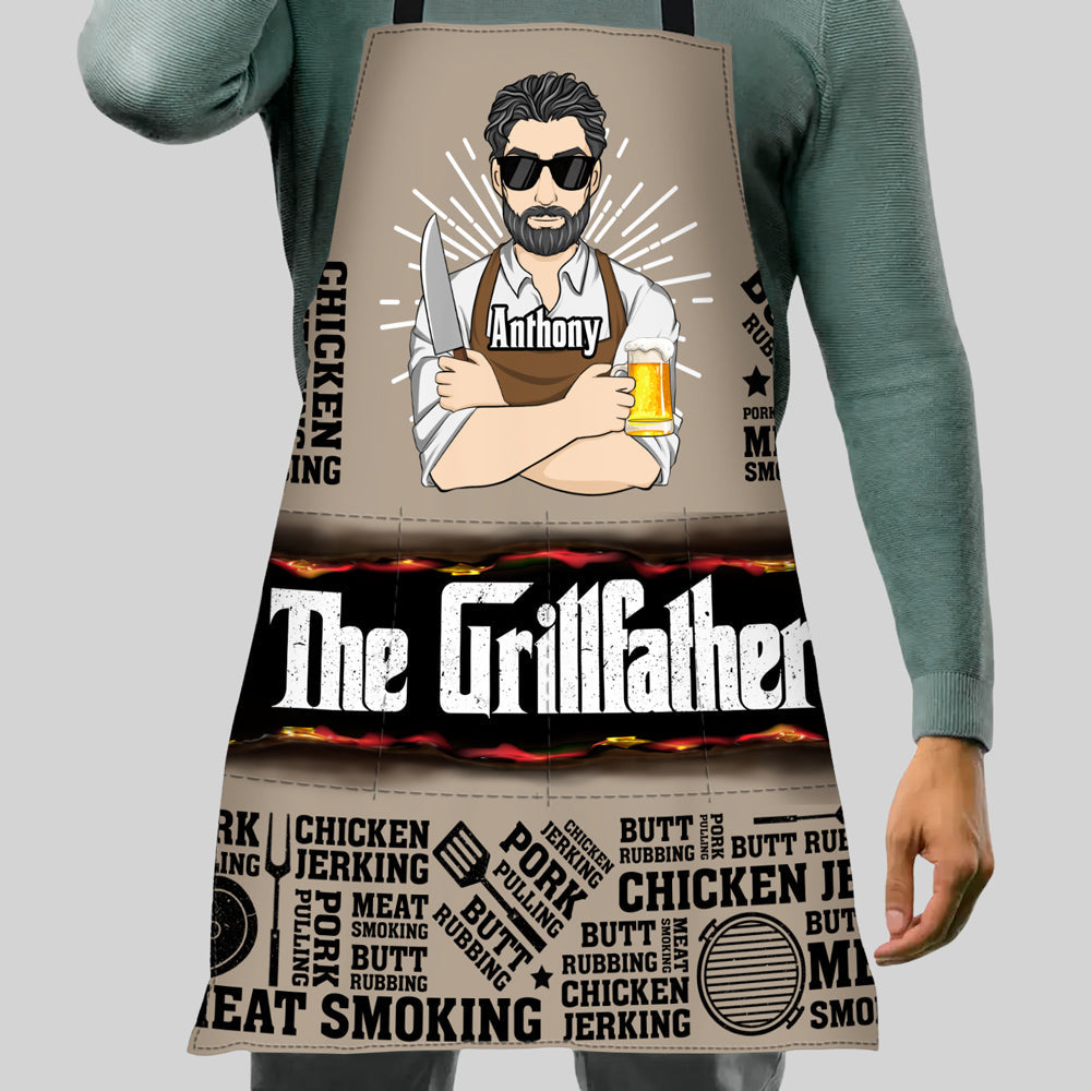 Meat Smoking Grillfather - Personalized Custom Apron