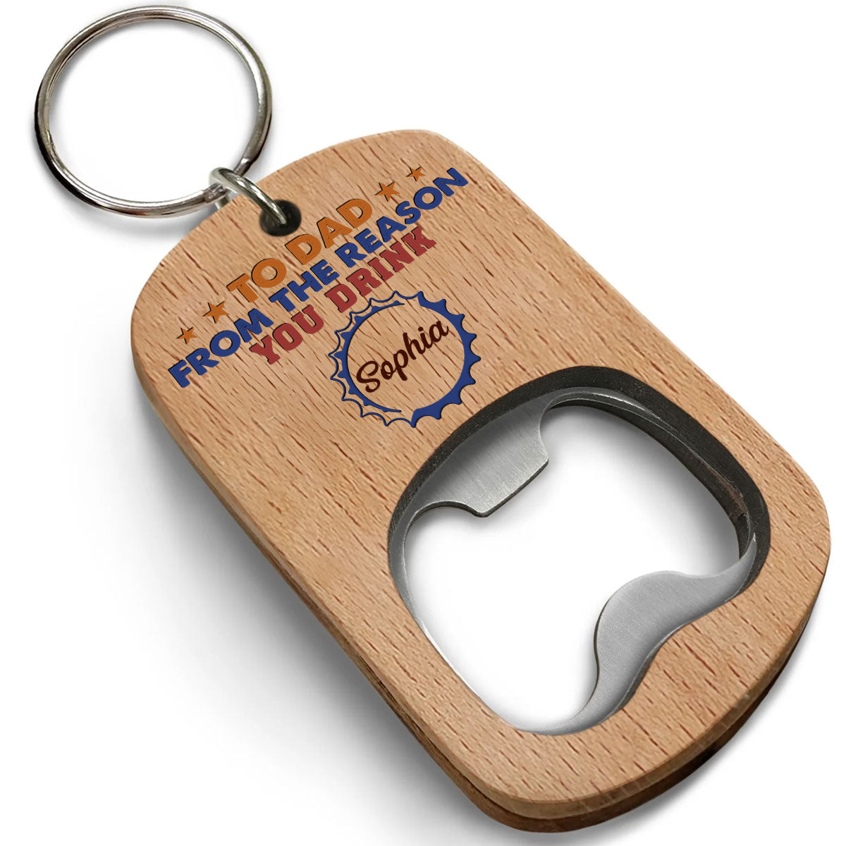 To Dad From The Reason You Drink - Personalized Custom Bottle Opener Keychain