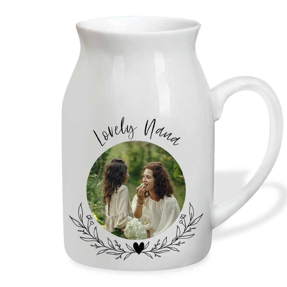 Lovely Grandma Nana Nini - Personalized Custom Home Decor Flower Vase