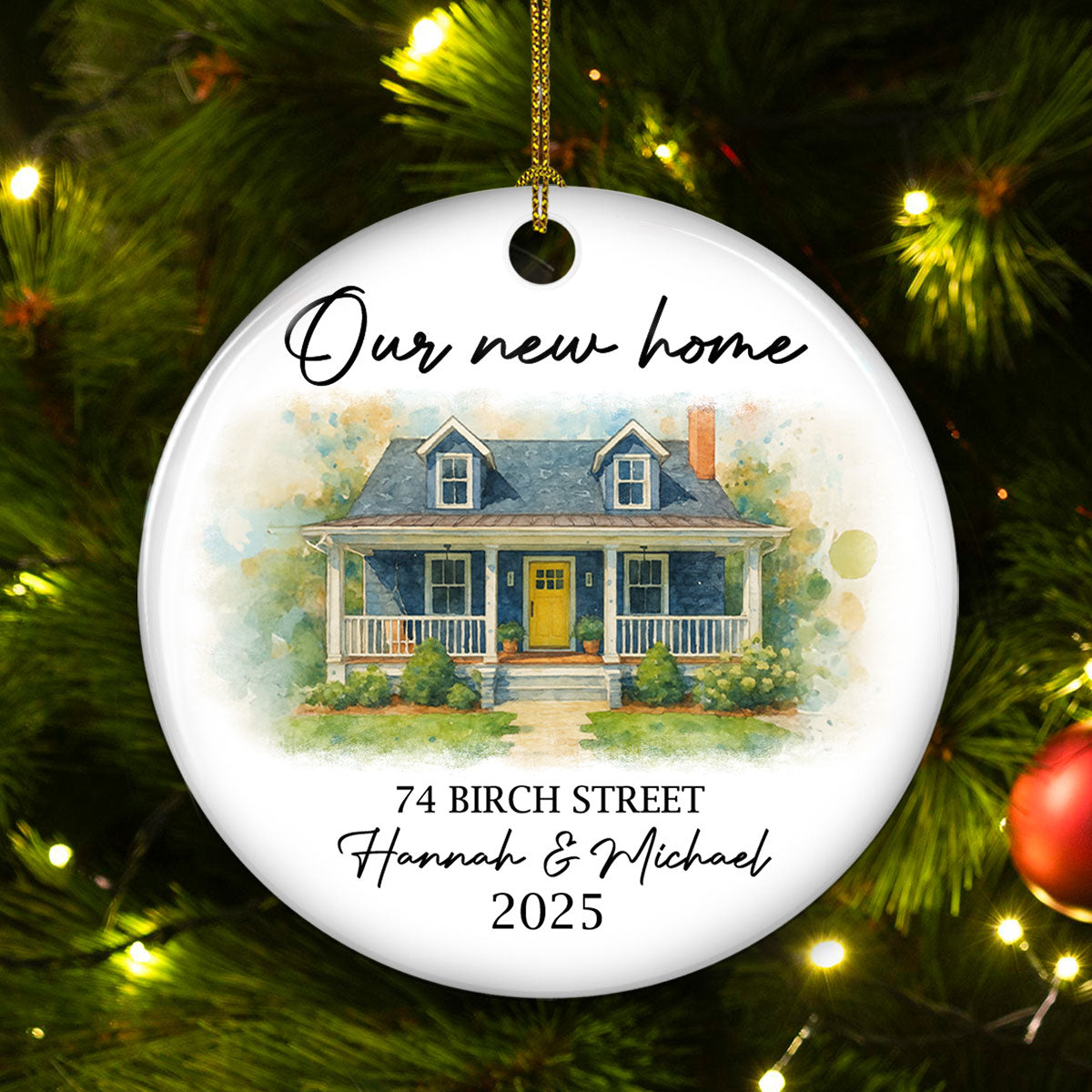 Our New Home 2025 - Personalized Custom Ceramic Ornament