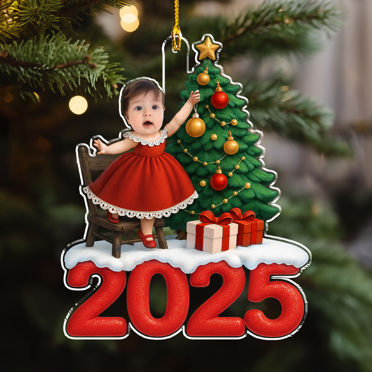 Retro Merry Magic - Personalized Custom Acrylic Ornament