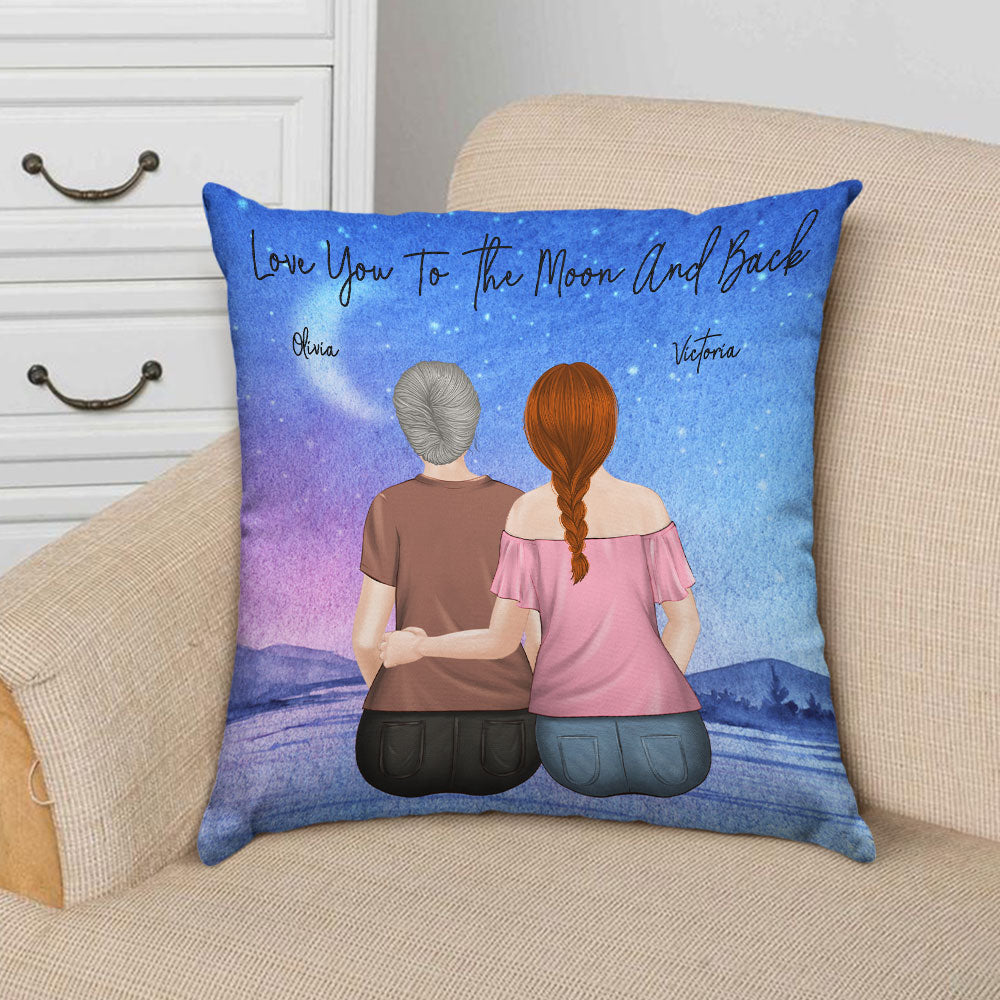 Mother And Daughter Forever Linked Together - Personalized Custom Throw Pillow